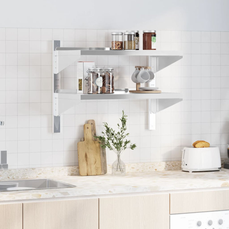 Alisone Stainless Steel Bracket Shelf, 60cm H x 75cm W x 40cm D