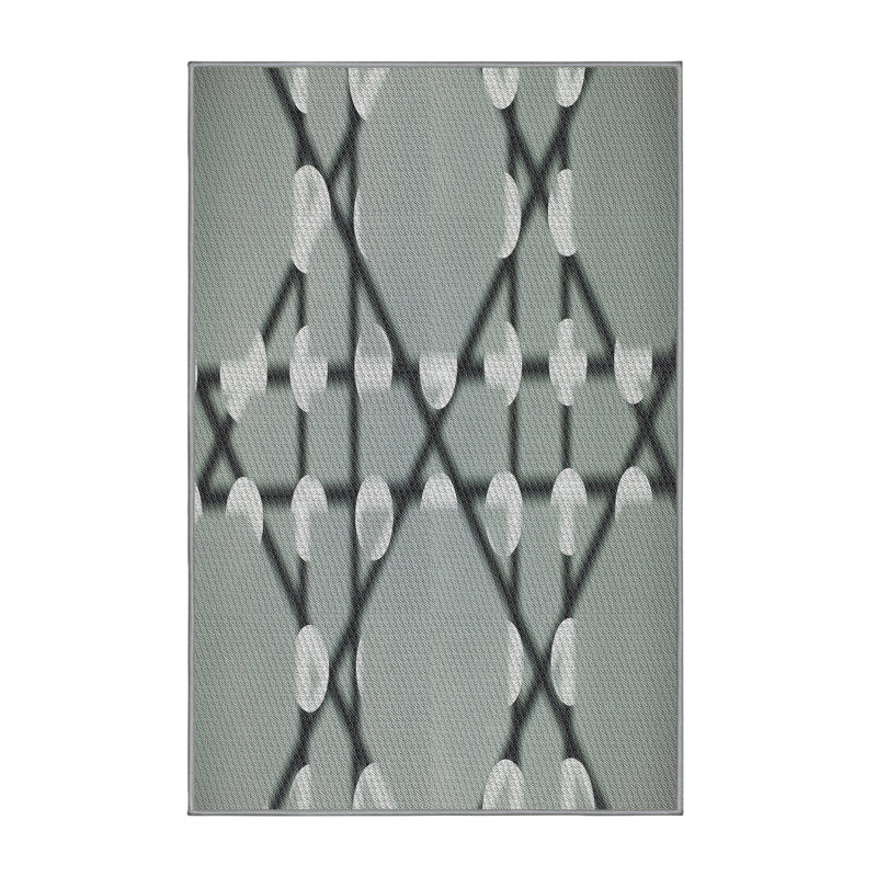 Tapis gris tissé à la machine, Rectangle 4 pi x 6 pi
