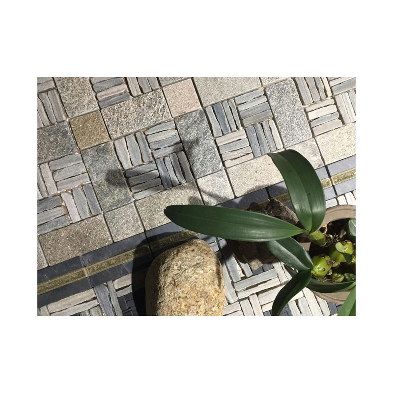 Landscape Wonder Random Sized Natural Stone Grid Mosaic Wall & Floor Tile, Gray