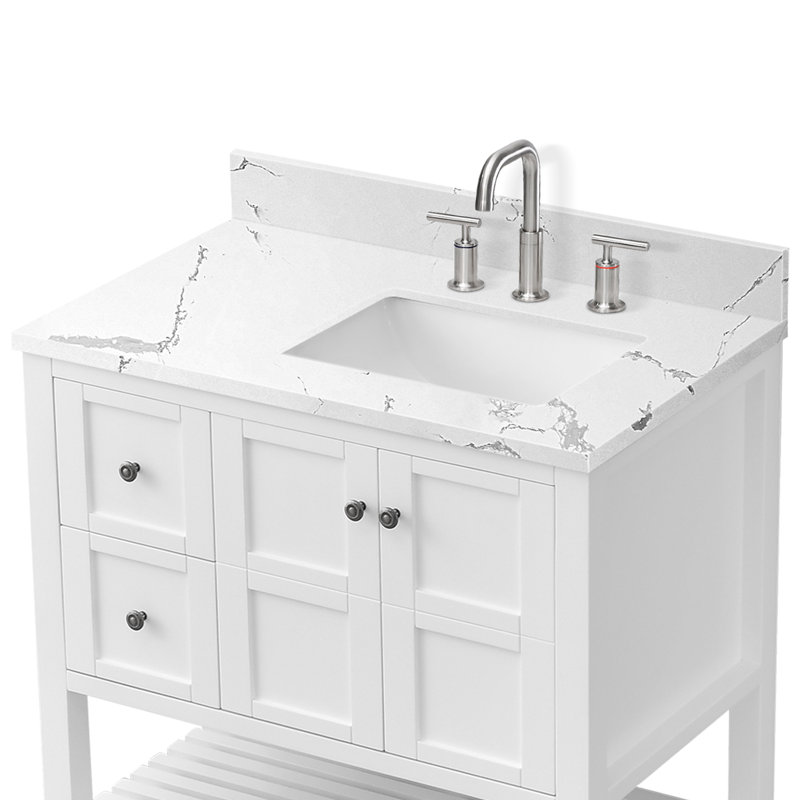 37" Single Bathroom Vanity Top With Sink