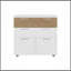 Armoire de rangement blanche et chêne naturel avec tiroirs
