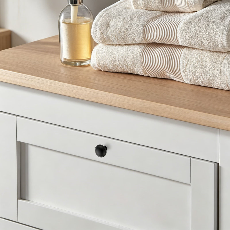 Poignées d'armoire noires mates, paquet de 20 poignées de tiroir rondes en alliage de zinc pour armoires de cuisine, commodes et armoires, quincaillerie de fixation incluse