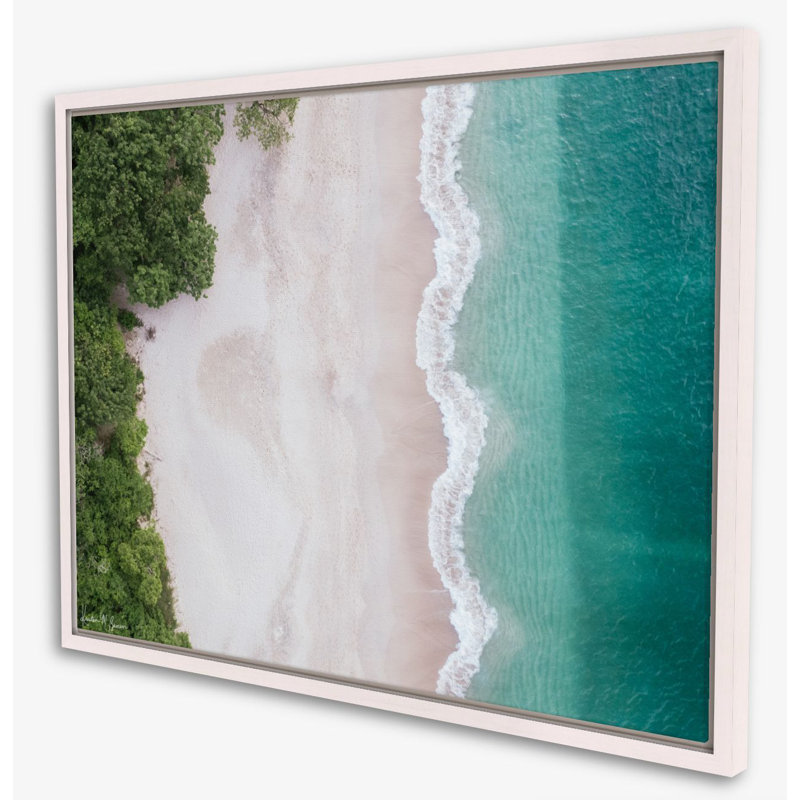 Beach Day Print by Kristen M. Brown, 27.5" H x 21.5" W x 1.25" D, White Framed Canvas