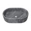 Lavabo vasque de salle de bain en marbre naturel dans un bassin gris, spacieux, fabriqué à la main, trou de drain pré-percé en marbre gris, conception ovale, surface lisse, lavabo pour une utilisation quotidienne