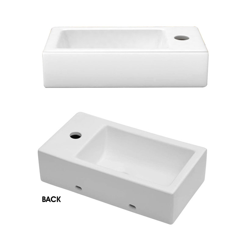 Lavabo de salle de bain blanc 10 po SOUEEUM