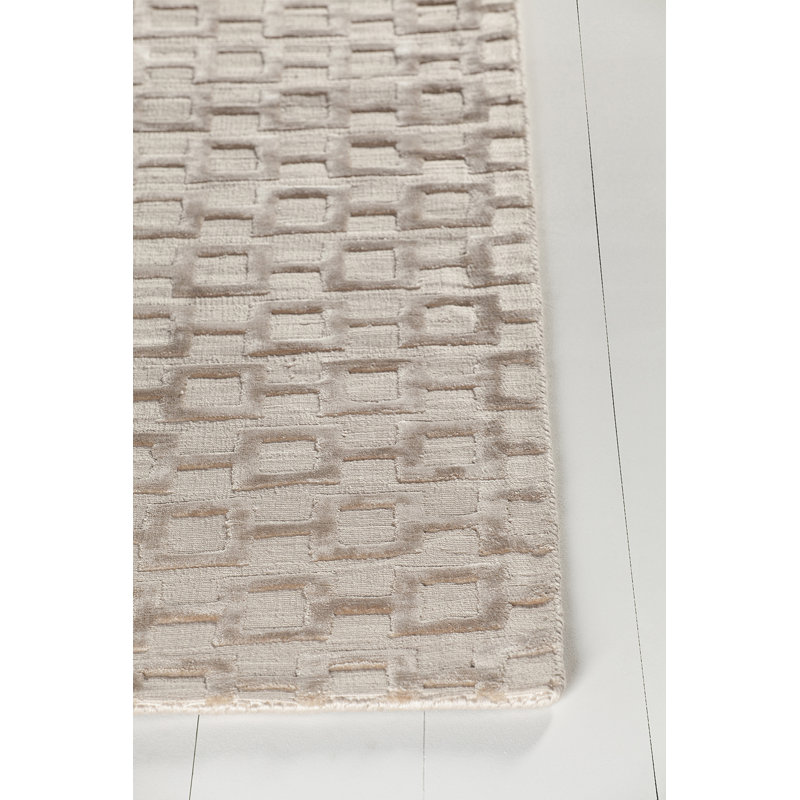 Tapis de surface beige tissé à la main Arctarus, 5 pi x 7 pi 6 po