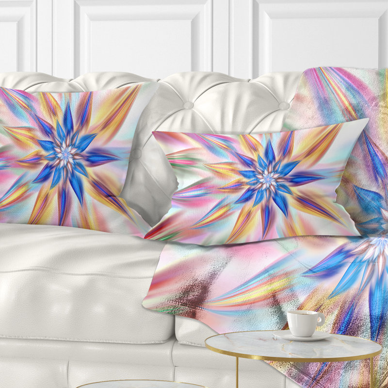 Coussin lombaire floral à fleurs exotiques, Jaune