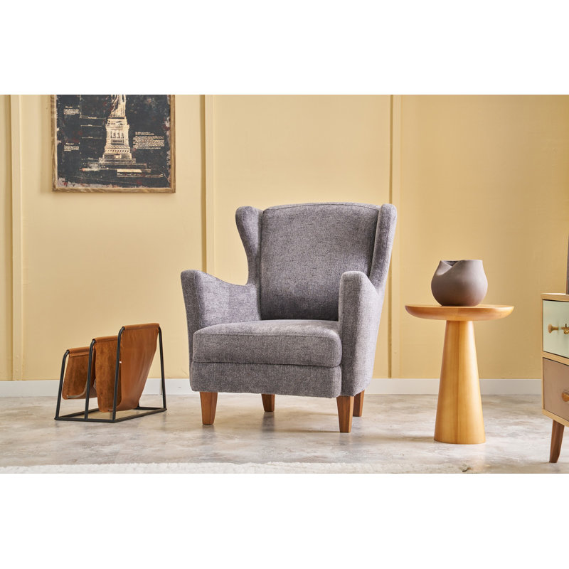 Fauteuil à oreilles, Mélange de polyester gris Nampreet