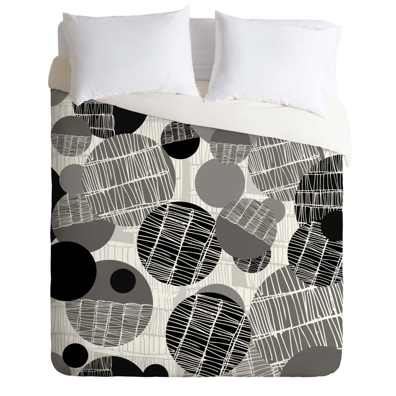 Housse de couette légère texturée geo, Très grand, Noir et blanc