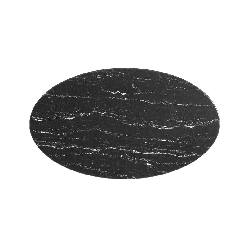  Table de salle à manger en marbre artificiel Lippa, Doré, Noir, H 29,5 po x L 47 po x l 27,5 po