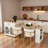 Expandable Kitchen Island With Dining Table, Power Outlet, 2 Drawers, Open Shelves And Movable Wheels