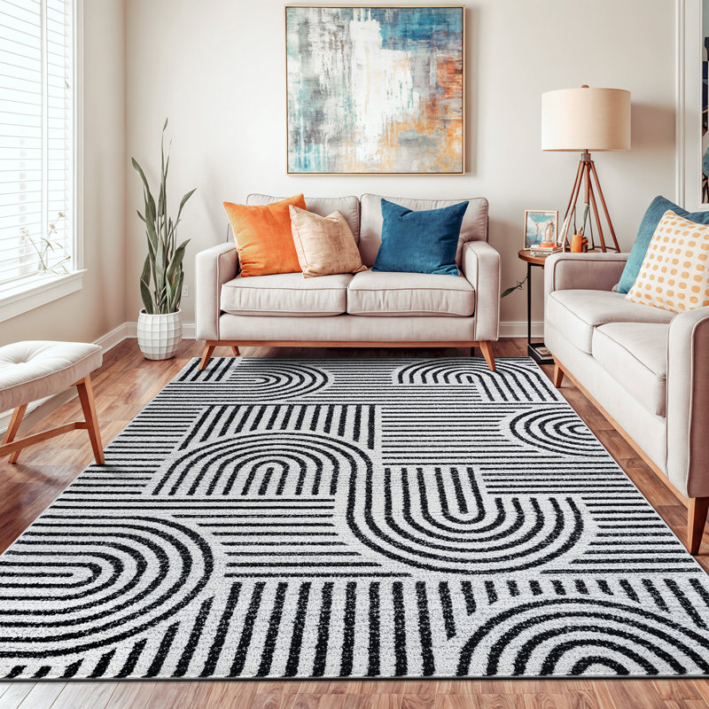 Rambo Bohemian Stripe Arch Design Area Rug, Runner 2' x 7'