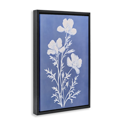 Toile flottante encadrée Cerulean Blue Blooms par Petals Prints Design
