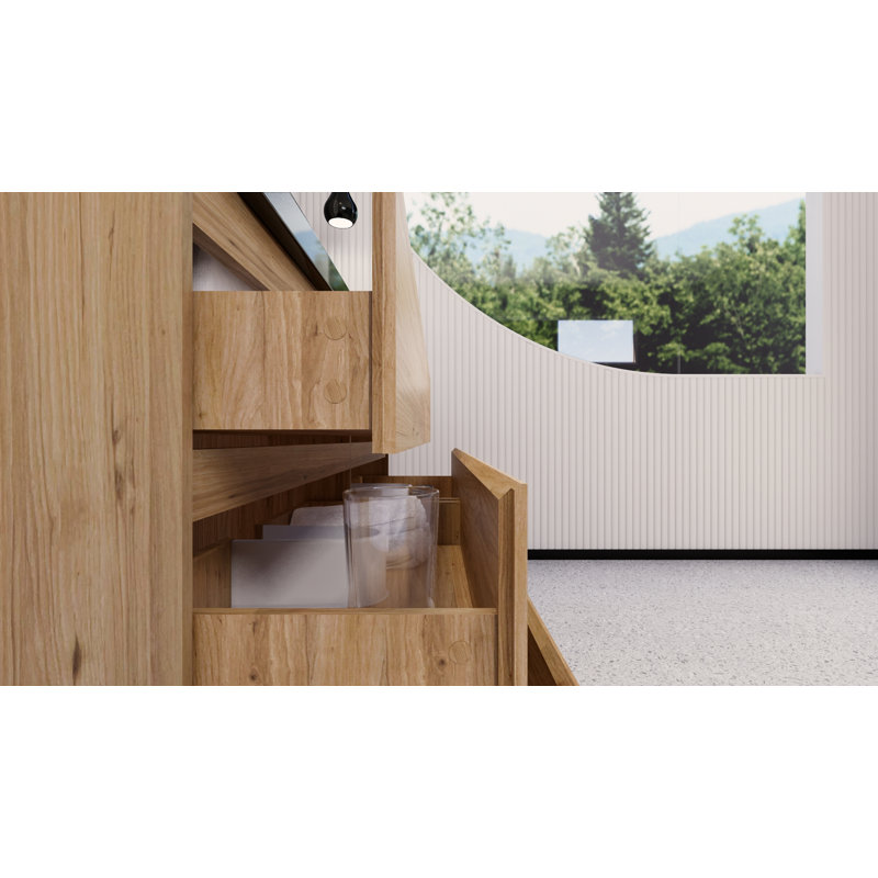 Base de meuble-lavabo simple 60 po Reyes, Chêne naturel