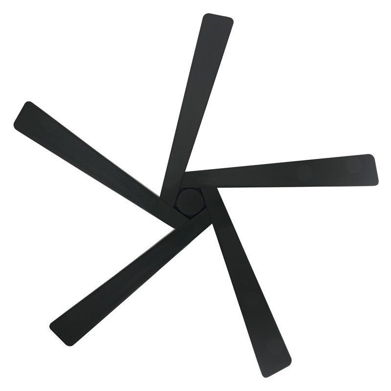 Baun 5-Blade Indoor Ceiling Fan with Remote, 54", Black, Matte Black