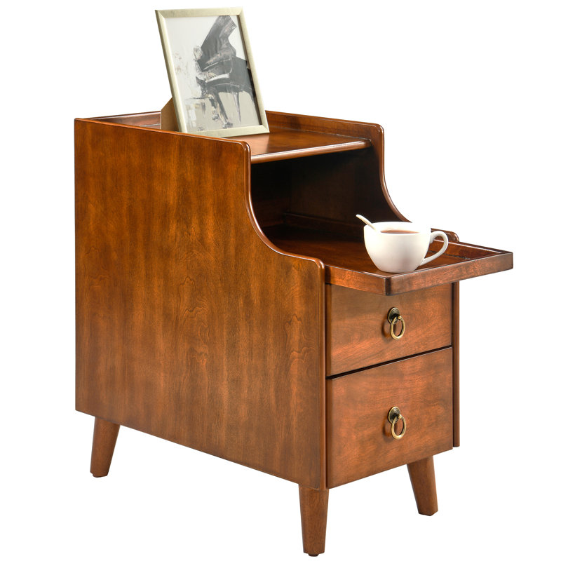 Table d'appoint en bois de qualité supérieure avec tiroirs et tablette