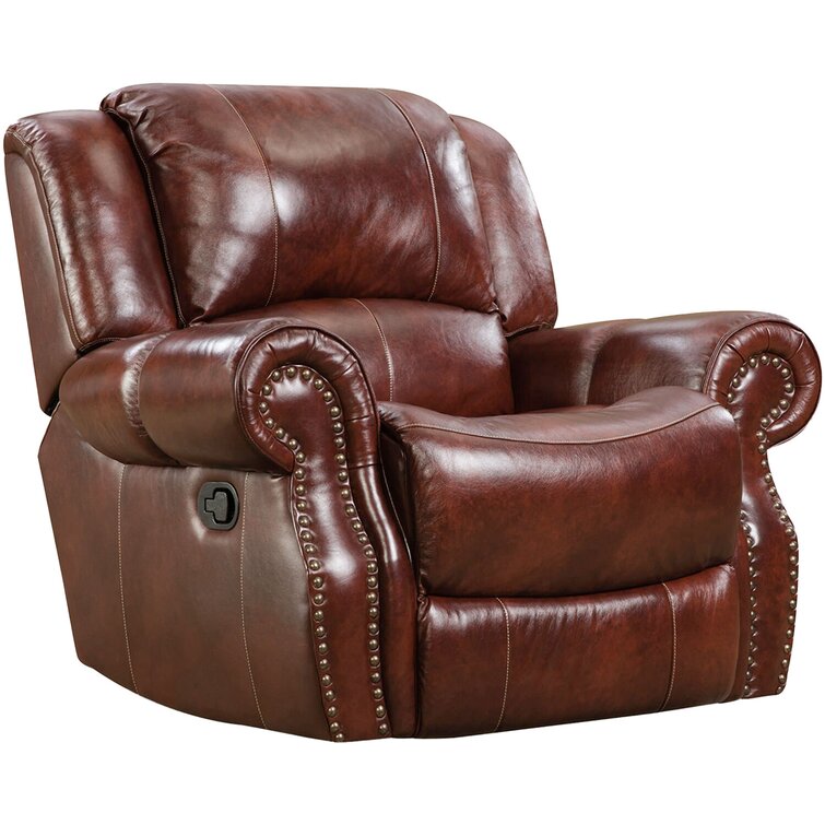 Hanover Big Man Large Oversized Pillow Back Leather Recliner