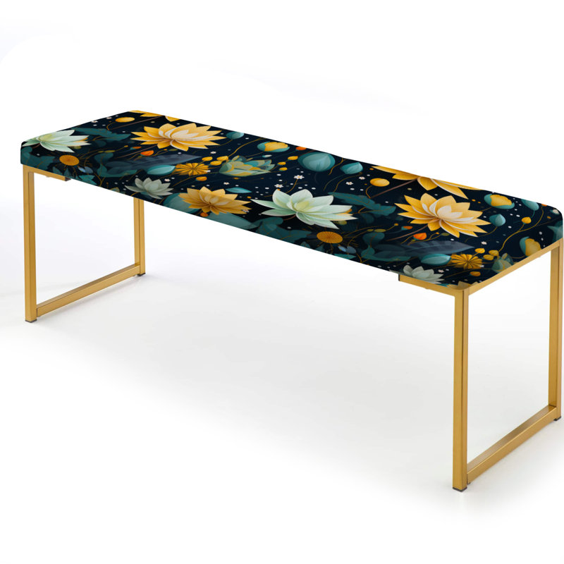 Inner Balance Pursuit Mediation - Botanical Upholstered Gold Bench