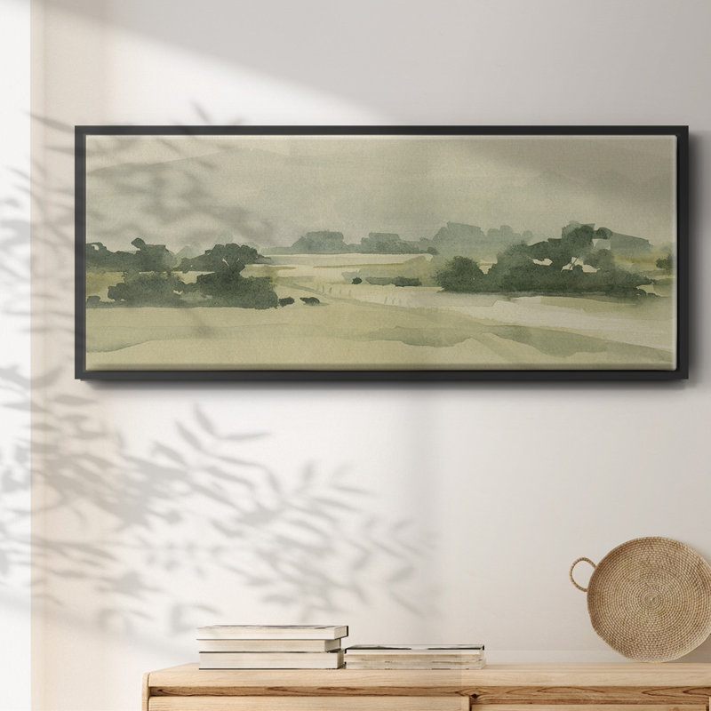 Watercolor Pasture II - toile encadrée, H 12 po x l 30 po
