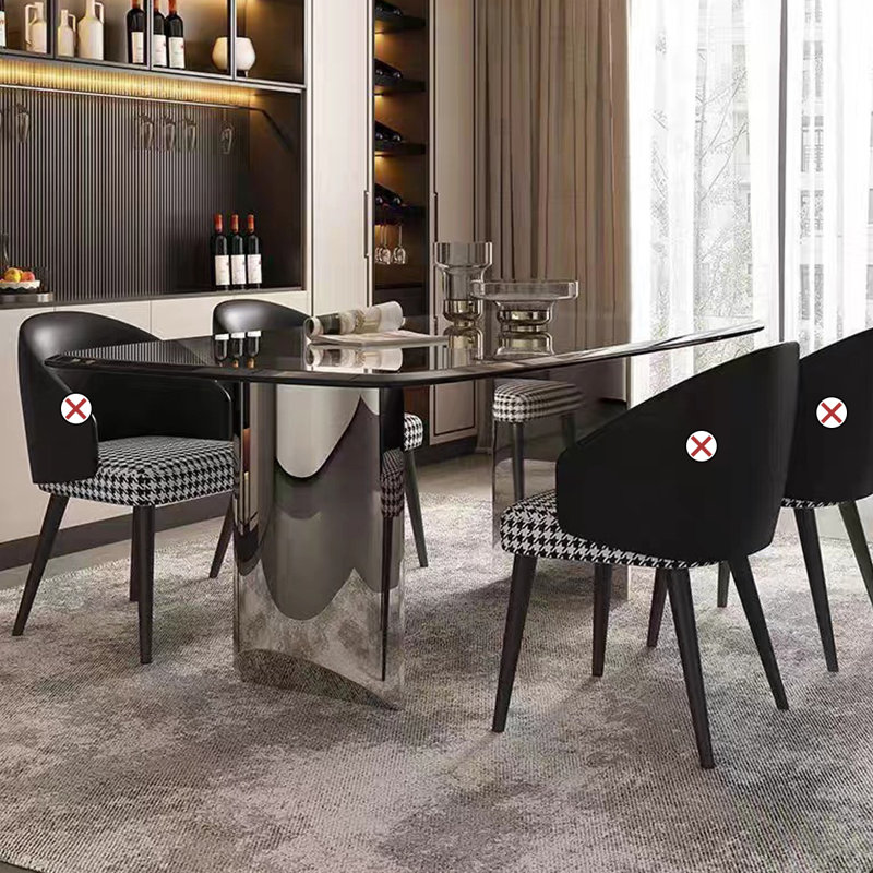 Kepner Glass Top Metal Base Dining Table, 31.5" W x 59.06" L