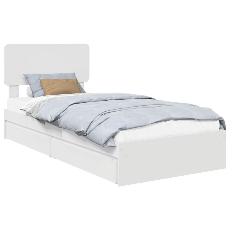 Bed, White, European Single (90 x 200 cm)