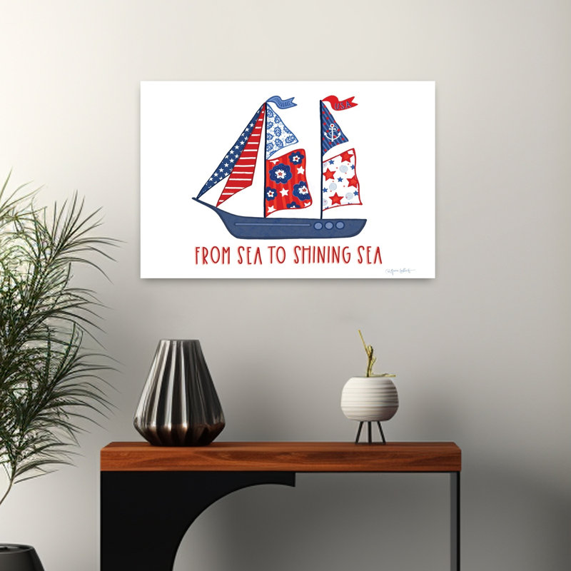 «From Sea To Shining Sea», art contemporain abstrait fantaisiste, H 16 po x l 24 po