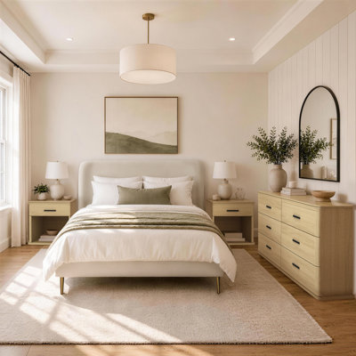 Ensemble de chambre à coucher avec commode et table de chevet 3 pièces Clifford