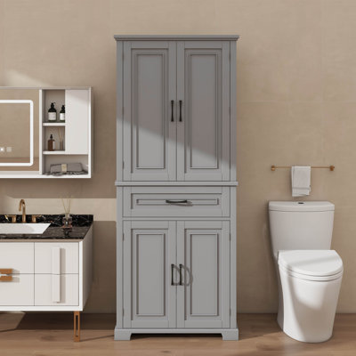 Bathroom Storage Cabinet Equipped With Doors And Drawers For Plentiful Storage