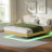 Wave Curve Wood Floating Bed Frame with LED Lights-1838809768-1838809767