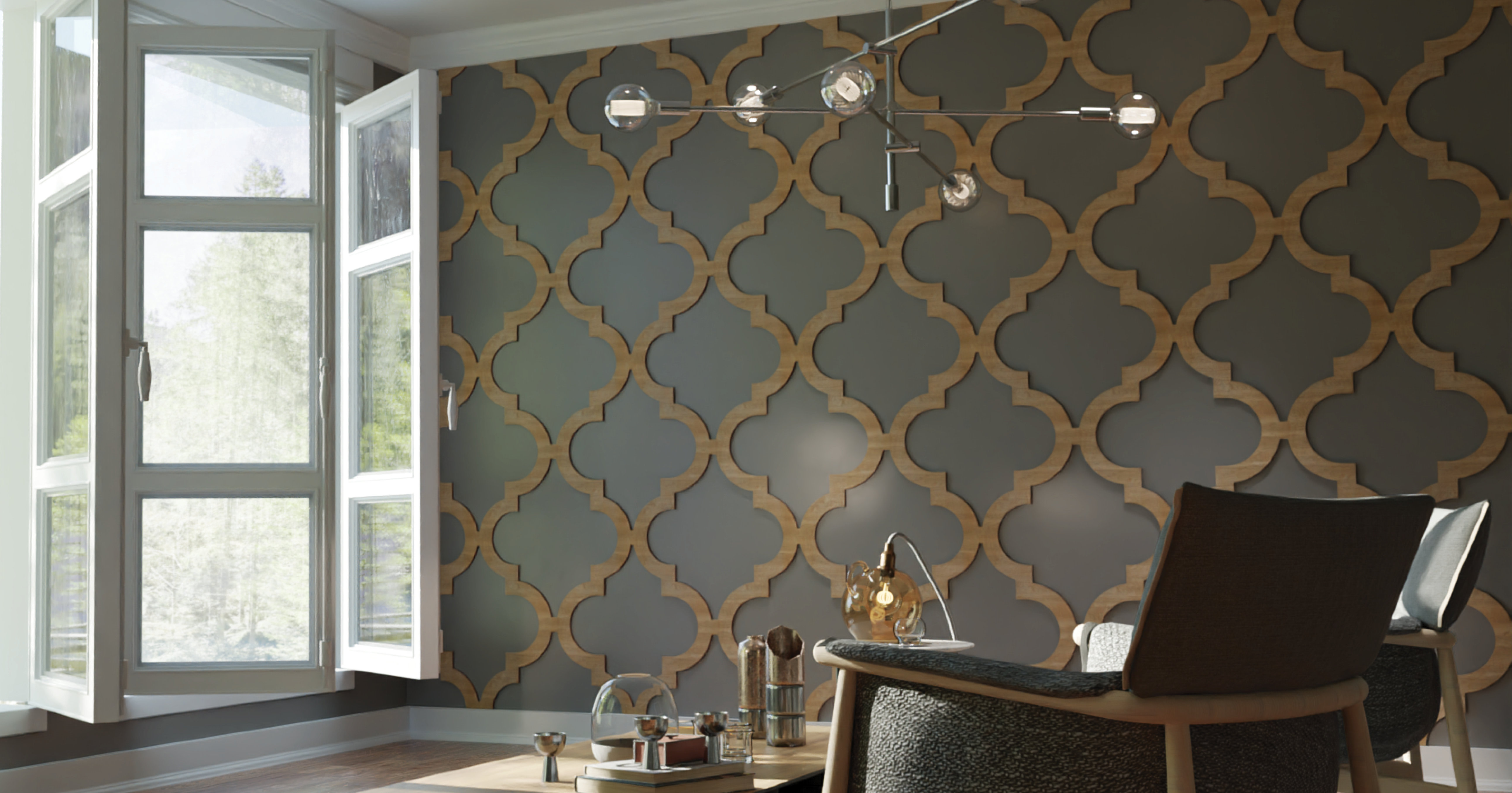These artisan panels provide a unique, modern alternative to standard wall textures.