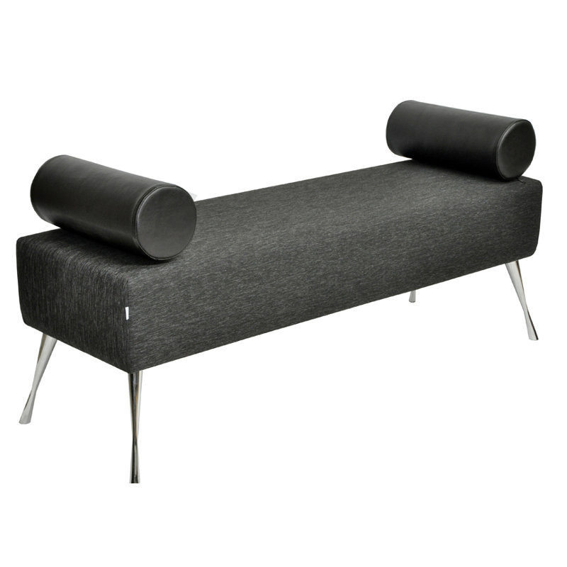 Modern Upholstered Bench, Black