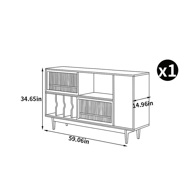 Japanese style bookcase, Dark Brown