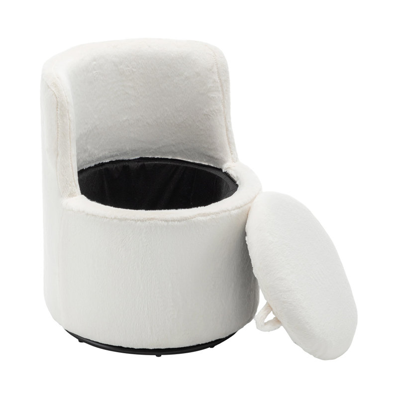 Upholstered Swivel Chair with Storage