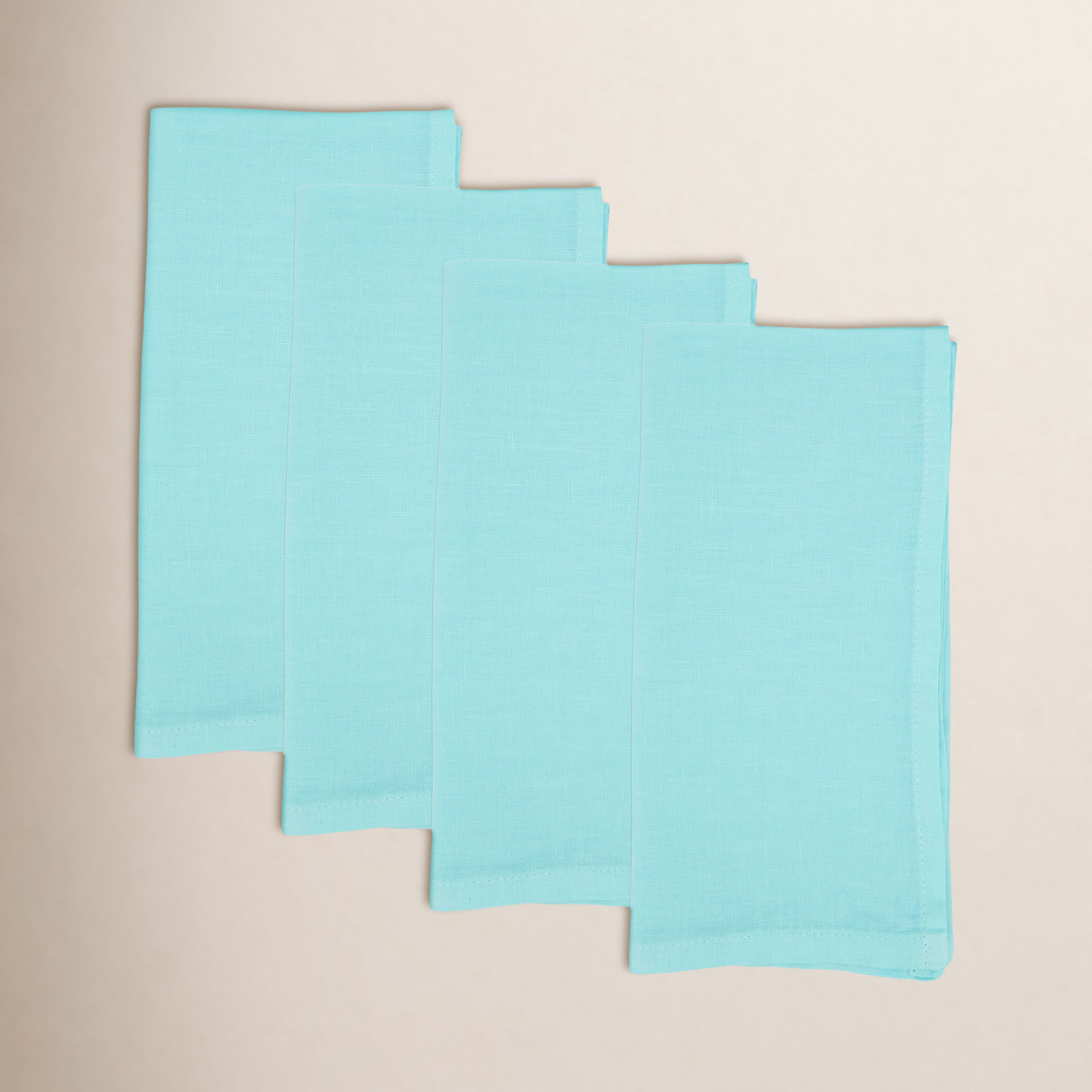Caliban Crisp And Classic Linen Table Napkin (Set Of 4) 20S, Aqua