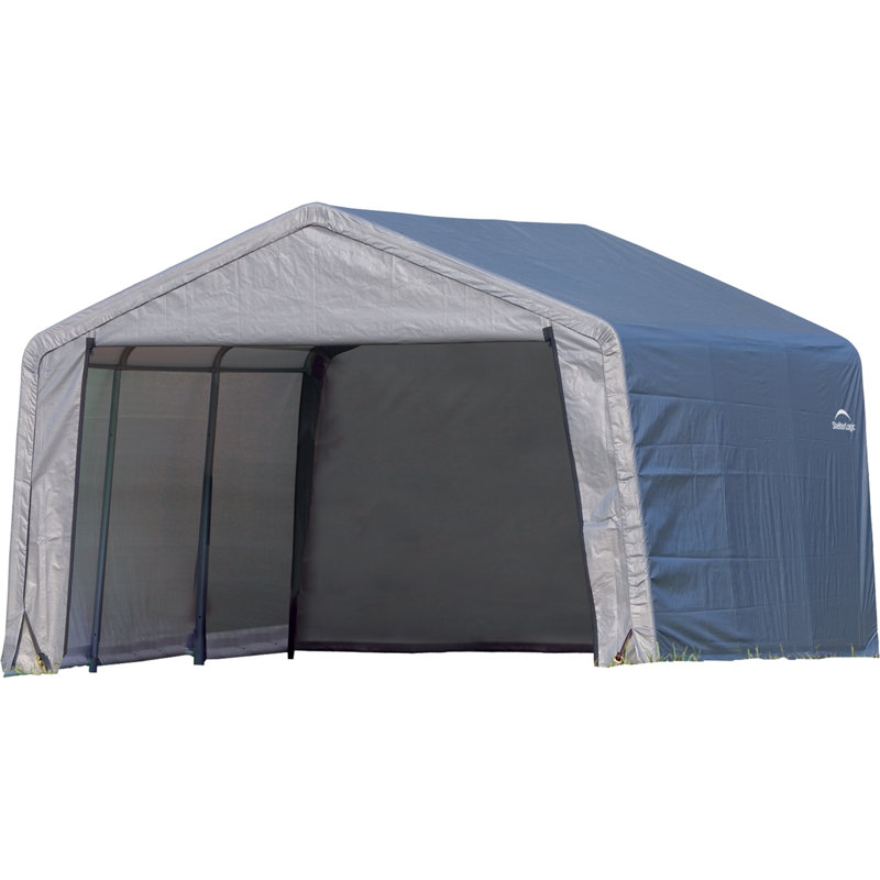 Shed-in-a-Box® Shelter, PEAK, 12X12X8, GRAY