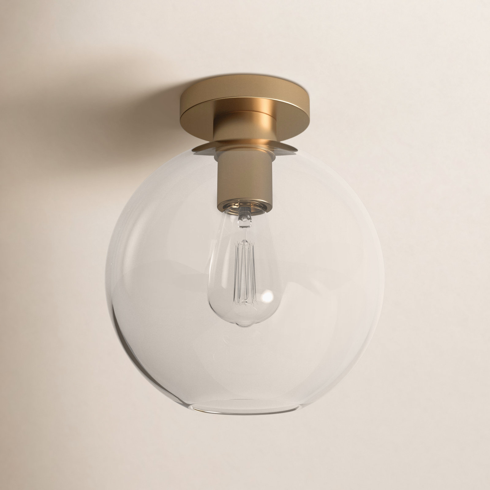 Childerley 1 - Light 10'' Simple Globe Semi Flush Mount, Satin Brass
