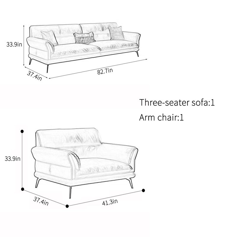 Ensemble de canapé de bureau moderne et luxueux et confortable