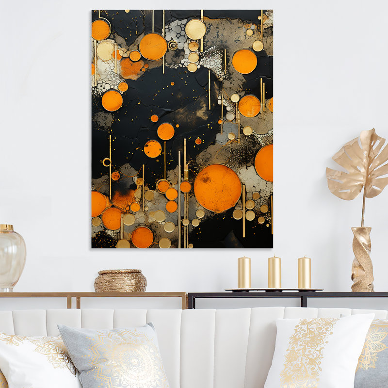 Orange et gris Amazonite pierre collage - art mural en métal géode de pierre, H 32 po x l 24 po x P 1 po