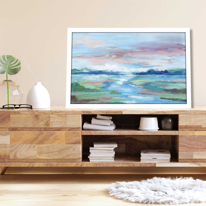 Champ de rêves - Peinture, L 27,5 po x H 21,5 po, Cadre blanc