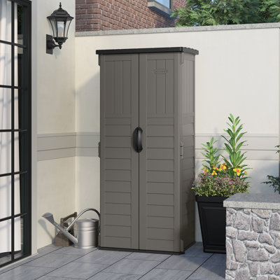 Suncast Outdoor 32.25 in. W x 24.75 in. D x 72 in. H Resin Vertical Tool Shed