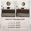 Meuble-lavabo de 48 po de couleur noyer foncé avec lavabo, armoire de rangement murale à bords arrondis flottants et rayés avec 2 tiroirs, vasque en céramique noire avec motif en pierre, pré-assemblée-672664401