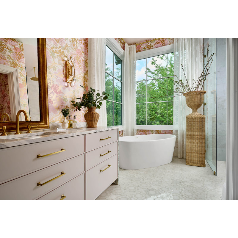 Biscayne 64'' L Freestanding Air Bathtub, Glossy White