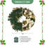 Couronne de Noël pré-éclairée 24 po avec ornements en forme de boule pour porte de Noël, blanc