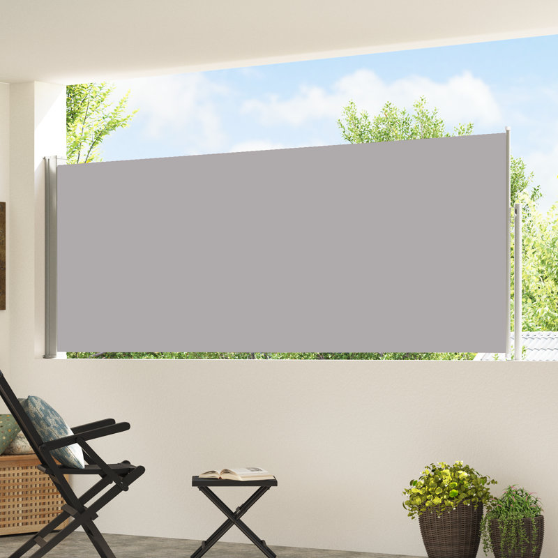 Polyester Cover Patio Retractable Awning, 47.22" H x 196.9" W
