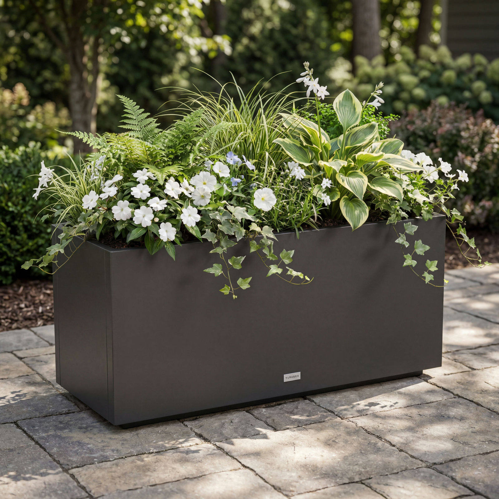Block Series 38" Planter Box, 16” H x 38” W x 15” D, Black