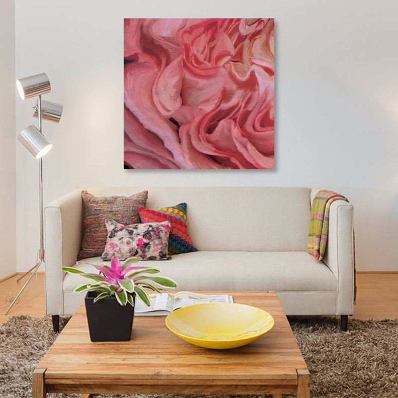 «Ruched Silk», reproduction sur toile, H 26 po x l 26 po x P 1,5 po, Toile tendue, Pas de tapis