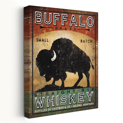 Buffalo Whiskey - Advertisement Alcohol Animal Bison Art