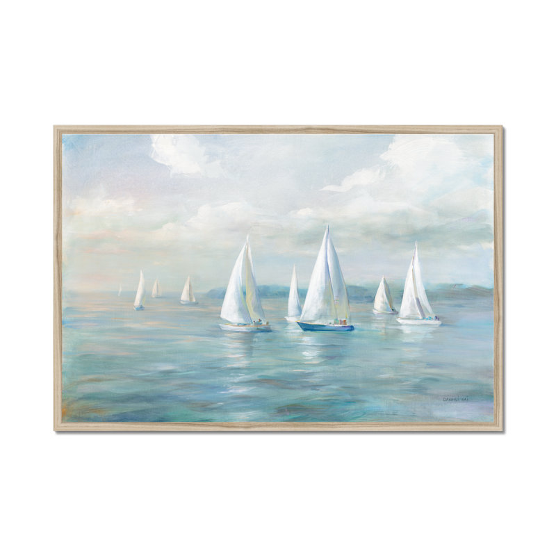 Setting Sail Crop by Danhui Nai - Painting, 34cm H x 50cm W, Natural Wood Framed Paper Print
