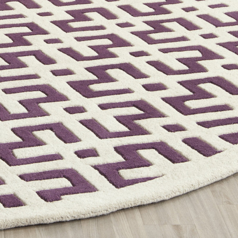 Teresita Hand Tufted Wool Geometric Rug, Round 7'