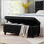 Banc de rangement rembourré capitonné à boutons, banc d'entrée en similicuir avec pieds en bois fuselés, banc de lit